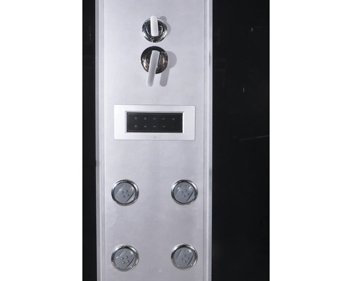 Duschpaneel mit Bedienelementen und Massagedüsen