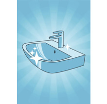 Illustration eines Waschtischs mit Armatur