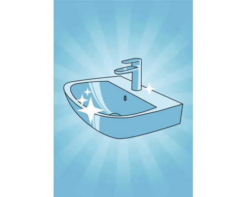 Illustration eines Waschtischs mit Armatur