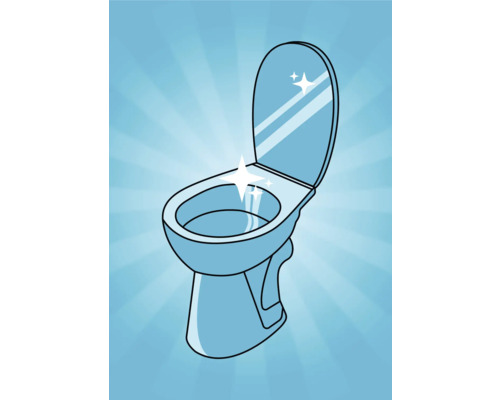 Illustration einer sauberen Toilette mit offenem Deckel
