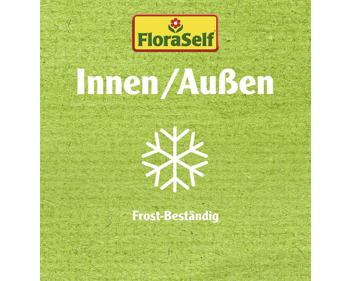 FloraSelf Logo. Geeignet für Innen- und Aussenbereiche. Frostbeständig.