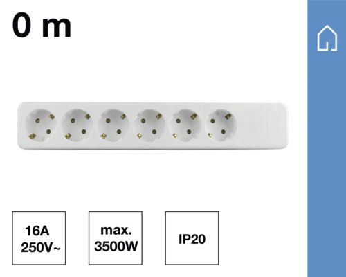 Steckdosenleiste mit sechs Steckplätzen