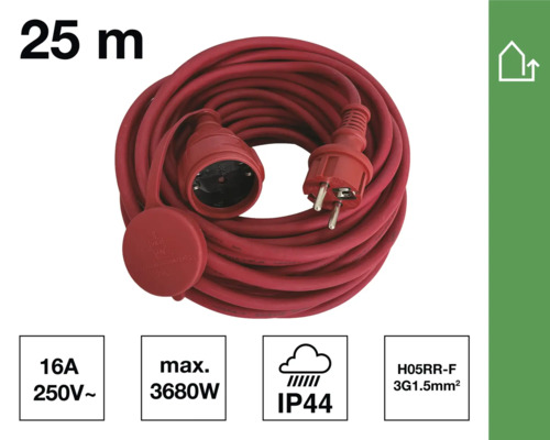 25 Meter lange Gummischlauchleitung mit Stecker und Kupplung