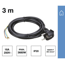 Drei Meter lange Anschlussleitung mit Schutzkontaktstecker