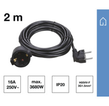 Zwei Meter lange Verlängerungsleitung mit Stecker und Kupplung