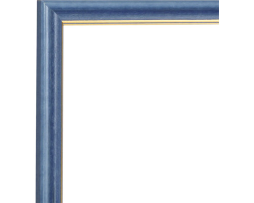 Blauer Bilderrahmen mit Goldrand