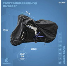 Fahrradabdeckung Outdoor mit den Maßen 228 x 123 x 70 cm