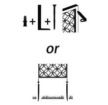 Illustration von zwei Installationsmöglichkeiten für ein Dekoelement: Wandmontage oder Erdspießmontage