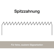 Spitzzahnung für feine Sägearbeiten