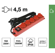Mehrfachsteckdose mit fünf Steckplätzen und 4,5 Meter Kabel
