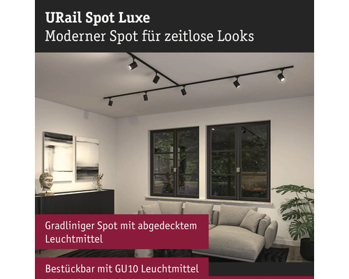 URail Spot Luxe Beleuchtungssystem im Wohnzimmer.