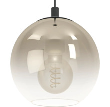 Pendelleuchte mit transparentem Glasschirm und Glühbirne