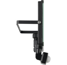 Seitenansicht eines LED-Strahlers mit Bewegungsmelder und Montagebügel