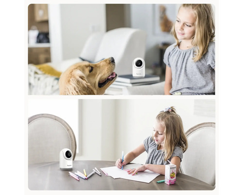 Überwachungskamera im Einsatz mit Hund und Kind