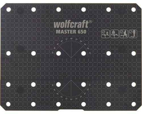 Wolfcraft Master 650 Werktischauflage mit Winkelanzeige und Raster