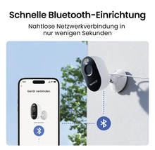 Außenkamera mit Smartphone verbunden zur schnellen Bluetooth Einrichtung.