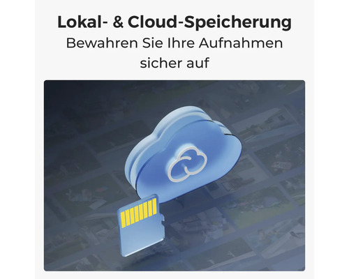 Symbolische Darstellung von Cloudspeicher und Speicherkarte zur Datensicherung