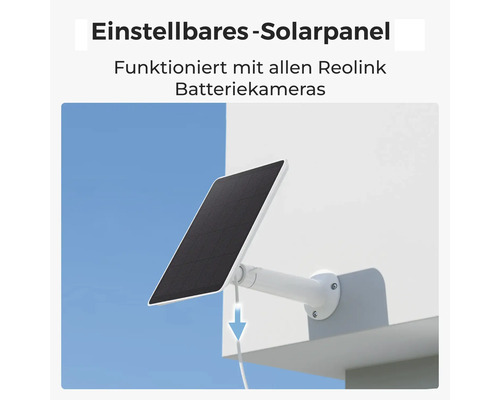 Einstellbares Solarpanel zur Stromversorgung von Reolink Batteriekameras