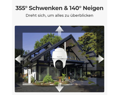 Reolink Schwenk- und Neigekamera zur Überwachung eines Hauses