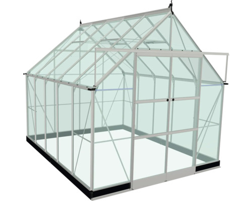 Gewächshaus mit Aluminiumrahmen und Glasscheiben