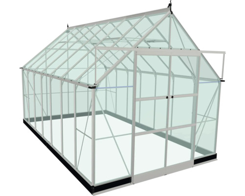 Gewächshaus mit Aluminiumrahmen und Glaspaneelen