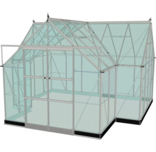 Gewächshaus mit Aluminiumrahmen und Glasscheiben