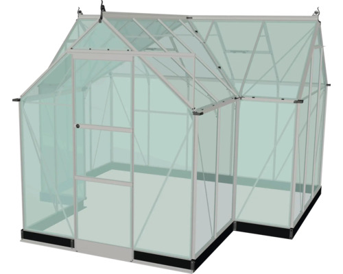Gewächshaus mit Glas und Aluminiumrahmen