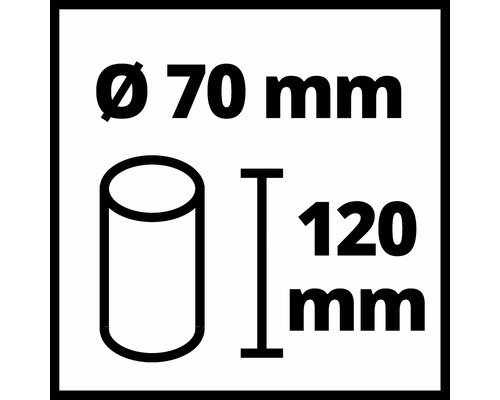 Symbolbild Rohrdurchmesser 70 Millimeter, Rohrlänge 120 Millimeter