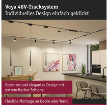 Veya 48V-Schienensystem in einem modern eingerichteten Raum mit Küche und Essbereich
