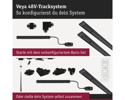 Veya 48V Schienensystem mit Zubehör zur individuellen Konfiguration