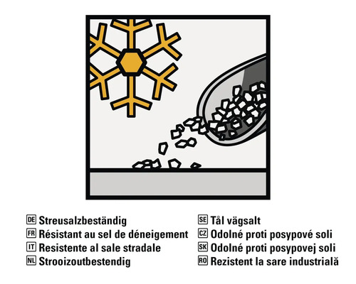 Symbol: Beständig gegenüber Streusalz