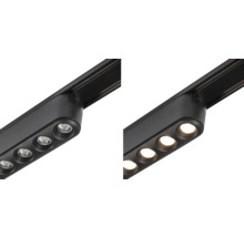 Schwarzes Schienensystem mit mehreren LED-Leuchten