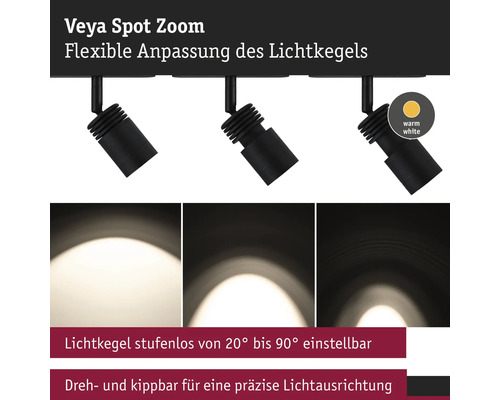 Veya Spot Zoom mit anpassbarem Lichtkegel und warmweißem Licht