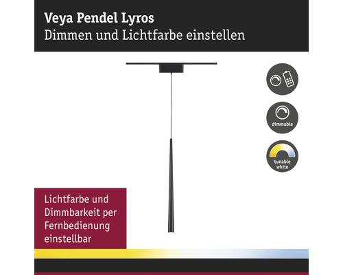 Veya Lyros Pendelleuchte mit Dimmfunktion und einstellbarer Lichtfarbe