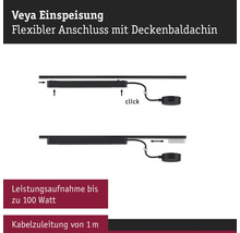 Veya Einspeisung flexibler Anschluss mit Deckenbaldachin, Leistungsaufnahme bis 100 Watt, Kabelzuleitung von einem Meter