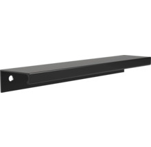 Moderner Möbelgriff, Kantenprofilgriff aus Metall in Schwarz, für Schubladen und Schranktüren.
