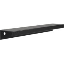Schwarzer Möbel-Profilgriff aus Metall für Kantenmontage.