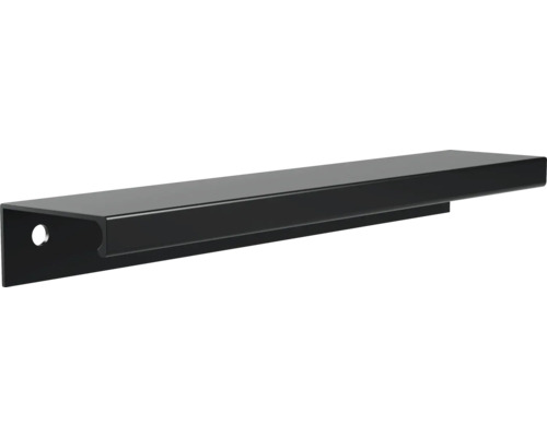 Schwarze, matte Griffleiste aus Metall für Möbel im modernen Design.
