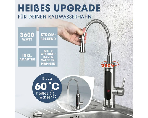 Heißwasserarmatur mit flexibler Brause für die Küche