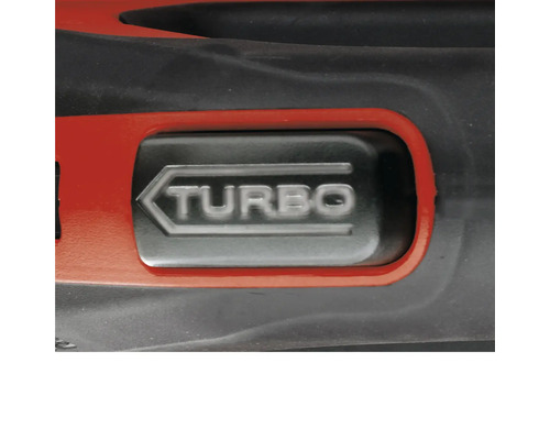 Nahaufnahme des Turboknopfes an einem Werkzeug