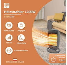 Heizstrahler mit 1200 Watt Leistung im Wohnzimmer