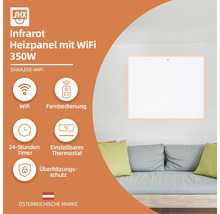 SHX Infrarot Heizpaneel mit 350 Watt an der Wand montiert über einem Sofa