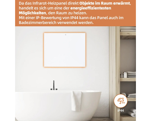 Badezimmer mit Infrarotheizung und Badewanne
