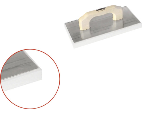 Rechteckiges Reibebrett mit Holzgriff für Putzarbeiten