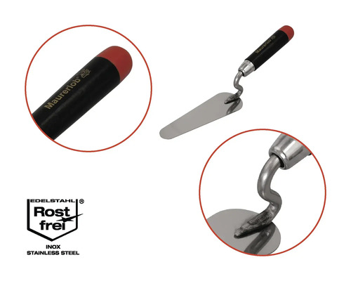 Maurerkelle mit Edelstahlblatt und schwarzem Griff