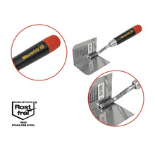 Maurerlob Eckenspachtel aus Edelstahl mit Kunststoffgriff