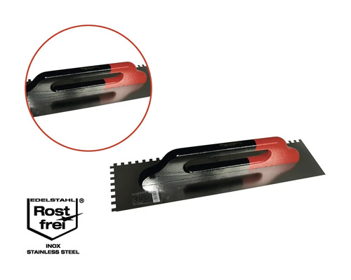 Zahnspachtel aus Edelstahl mit Griff und Rostfrei-Siegel