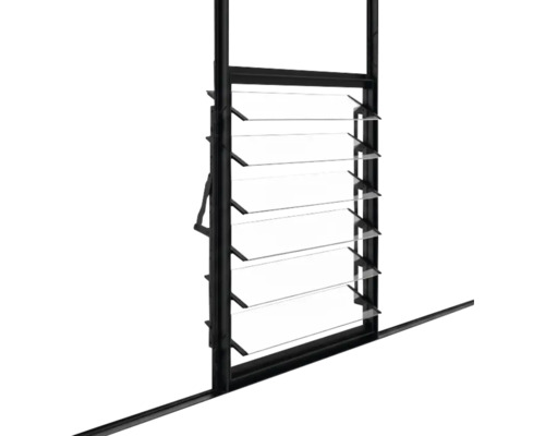 Lamellenfenster mit Rahmen und horizontalen Glaslamellen