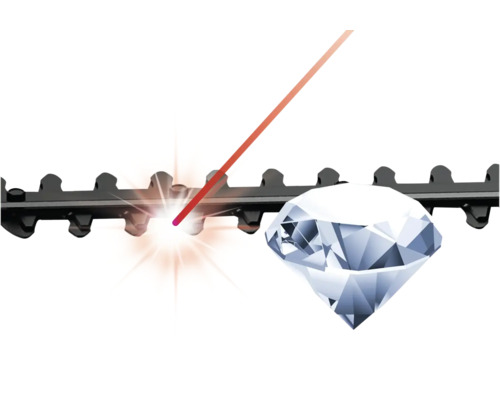 Diamant auf Heckenscherenmesser