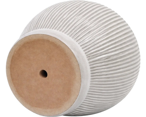 Keramikblumentopf mit Rillenmuster und Entwässerungsloch